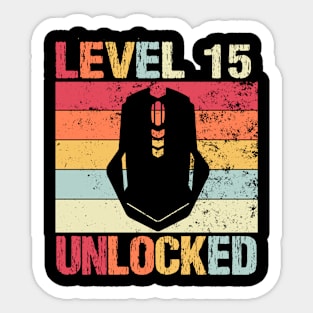 Level 15 Unlocked - 15th Birthday Sticker